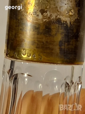 Ретро кристален декантер с метален обков , снимка 4 - Колекции - 42899869