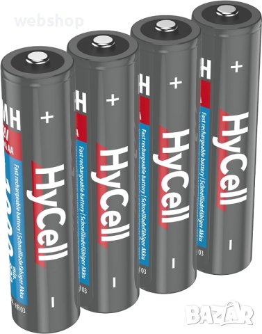 Акумулаторна батерия HyCell, презареждаема, 1,2VDC, 800mAh, AAA, R03, Ni-MH, снимка 2 - Друга електроника - 44412097