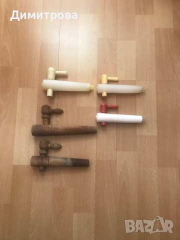 Дървена канела и пластмасова канела за бидон и буре /каца/ - 6 бр.