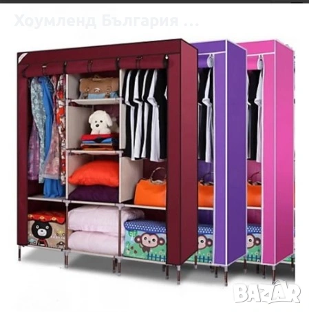 Сглобяем гардероб - текстилен гардероб с три крила, снимка 7 - Гардероби - 54356639
