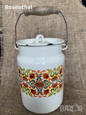 Стара емайлирани руска котленица , снимка 1