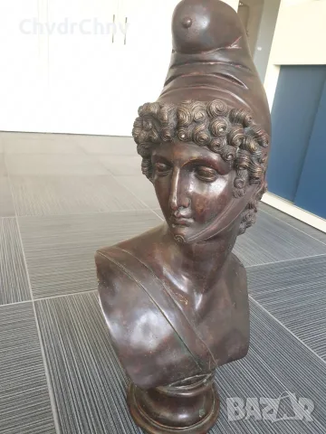 Canova Paris 70см-15кг/голяма бронзова фигура-бюст на Парис/модел Антонио Канова