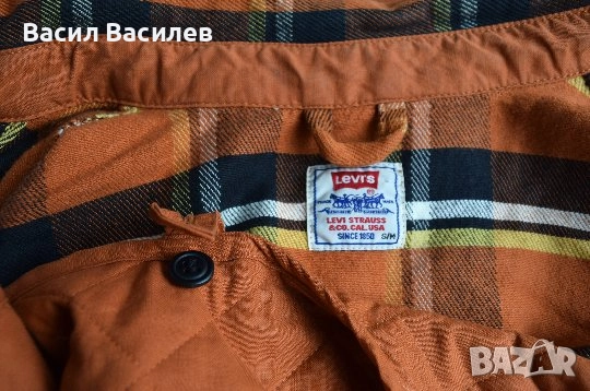 LEVIS мъжко карирано яке обанжево подвижна подплата, снимка 6 - Якета - 51934196