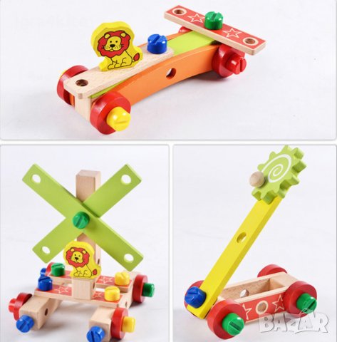 Дървено столче с врътки , конструктор 3в1 всички дървени играчки, снимка 5 - Конструктори - 34398435