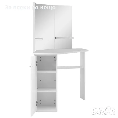 Ъглова козметична тоалетка за гримиране, бяла Код P61