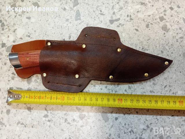 Ловен Нож с кожена кания, снимка 3 - Ножове - 44652400