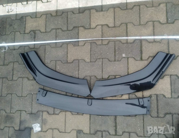 Преден лип спойлер универсален 3 части ЧЕРЕН – нож за броня, тунинг, splitter, за всички автомобили, снимка 8 - Аксесоари и консумативи - 47420502