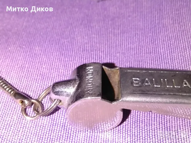 Маркова италианска полицейска свирка отлична футболна Баллила Ballila с халка за закачване, снимка 2 - Футбол - 47522236