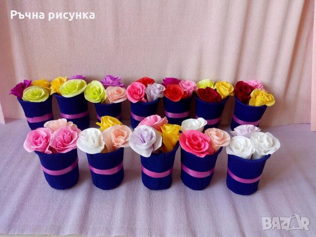 Готови вазички с цветя ,цена 2лв, снимка 6 - Декорация за дома - 31447630