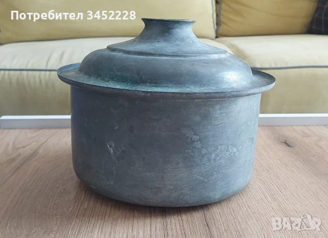 Тас купа с похлупак ретро медни за ценители отлична , снимка 2 - Антикварни и старинни предмети - 55722941