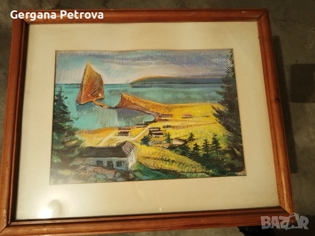 Картина сух пастел 1991 г с подпис на художника, снимка 4 - Картини - 52151105