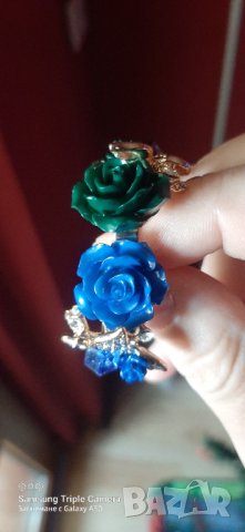 Красив дамски пръстен със пеперуда и роза,нови, снимка 2 - Пръстени - 35205831