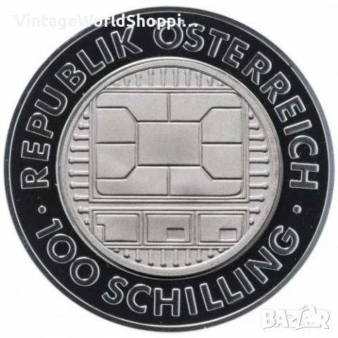 Колекционерска монета 100 шилинга 2000 Хилядолетие, снимка 3 - Нумизматика и бонистика - 50692092