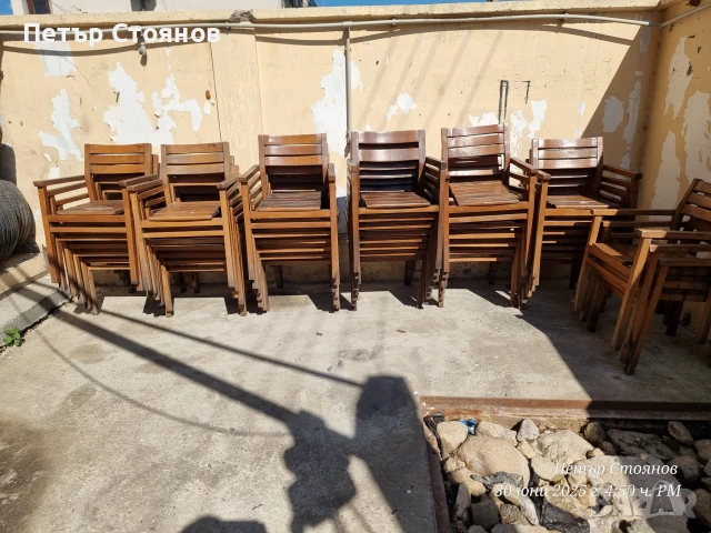 Масивни Дървени Столове, снимка 2 - Градински мебели, декорация  - 50850896