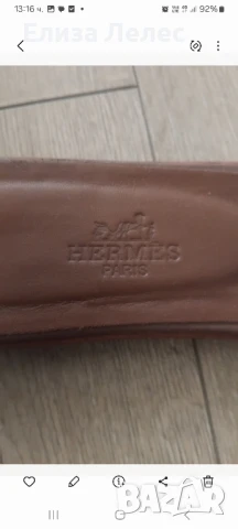 Hermes чехли от естествена кожа 41 номер , снимка 3 - Чехли - 51080610