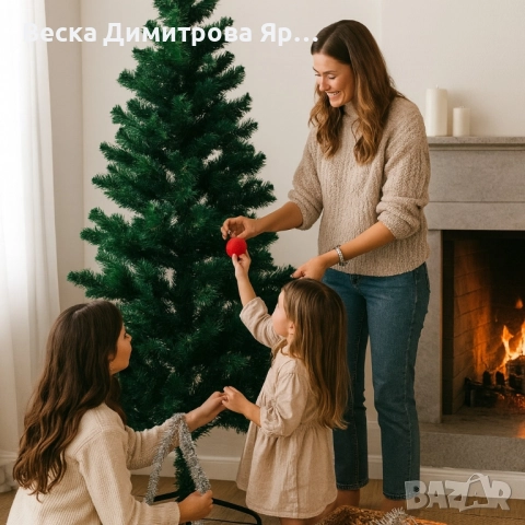 Коледна елха с естествен вид и лесен монтаж - 180см