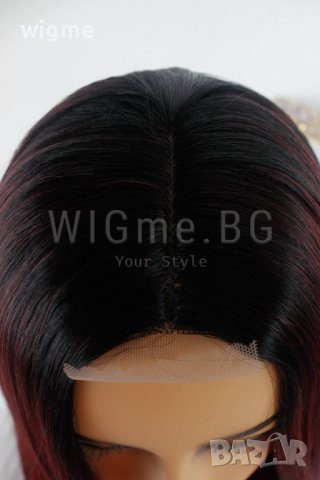 Дълга червена перука с черни корени Сидни, снимка 8 - Аксесоари за коса - 38012303