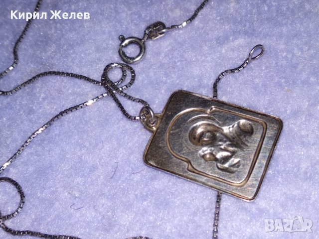 ПРАВОСЛАВНА СРЕБЪРНА ИКОНКА с ФИНА СРЕБЪРНА ВЕРИЖКА СРЕБРО 925 с БЯЛА ПОЗЛАТА 36123, снимка 13 - Колиета, медальони, синджири - 39470776