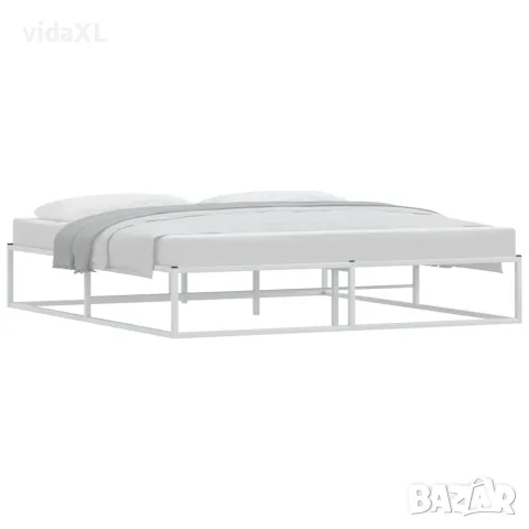 vidaXL Рамка за легло без матрак Бяла 180x200 cm Метал, снимка 1 - Спални и легла - 56147556