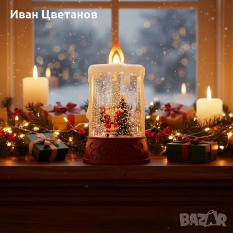 Коледна декоративна LED свещ – Безопасна, блестяща и идеална за одарък