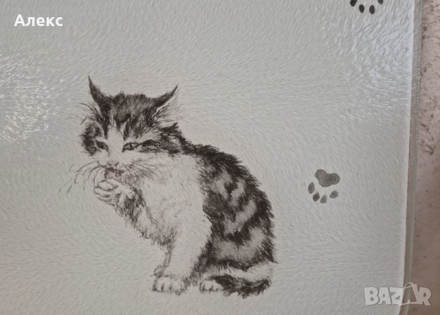 Огромна дъска за рязане, закалено стъкло– рисувана, 50см/ 40см, снимка 2 - Аксесоари за кухня - 52791945