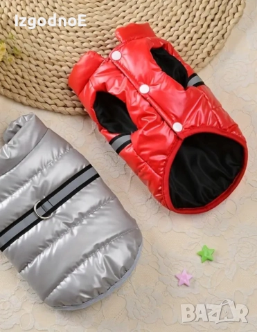 Червено шушляково яке за куче S/M, снимка 4 - За кучета - 52266546