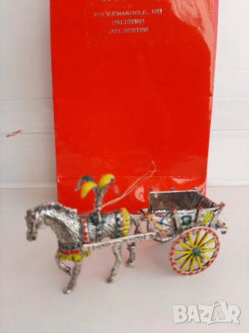 Сувенир от Палермо Сицилия сребърна сицилианска карета VASILE Palermo, снимка 14 - Арт сувенири - 52313702