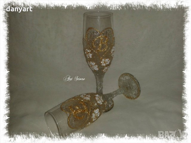 Рисувани чаши за бяло вино, снимка 14 - Чаши - 31935503