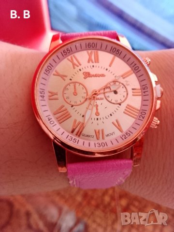 НОВО! Много красив дамски часовник в розов цвят 