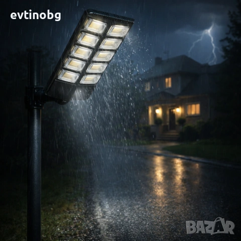 Мощна Соларна Улична Лампа BK-260-10 DRAGON 3000W – С датчик за движение, Конзола и Дистанционно, снимка 2 - Соларни лампи - 53882378