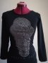 Дамска черна блуза, снимка 1 - Блузи с дълъг ръкав и пуловери - 28867527