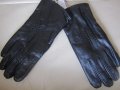 Черни мъжки кожени ръкавици с подплата от естествена кожа,, снимка 1 - Ръкавици - 31594713
