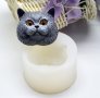 3D Голяма глава черна котка коте силиконов молд форма калъп за фондан шоколад гипс сапун украса, снимка 1