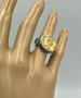 Сребърен пръстен с позлатена реплика на монета на Брут с камите, снимка 6