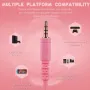Neefeaer Pink Геймърски слушалки стерео съраунд звук, розови, снимка 5