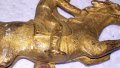 МНОГО СТАРА ЧУГУНЕНА БРОНЗИРАНА ФИГУРА на КОННИК ЖОКЕЙ ХУДОЖЕСТВЕНА МАЙСТОРСКА РЯДКА ИЗРАБОТКА 34157, снимка 8