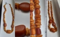 Стар естествен кехлибар гердан колие огърлица едри камъни, снимка 7