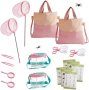 Нов Детски комплект за ловене на насекоми 2 деца с чанта розов Играчки, снимка 1