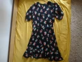 Нова черна флорална мини рокля Zara, размер XS, снимка 3