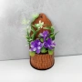 6501 Изкуствени мини цветя в саксия за стена, 11×5.5 см, снимка 2