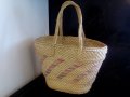 Стилна плетена чанта тип кошница , снимка 3