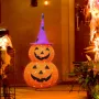 Тиквени светлини за Хелоуин, LED, на батерии, с шапка на вещица, сгъваеми (92 см височина), снимка 8
