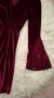Рокля в цвят бордо от кадифе с дантела, снимка 2
