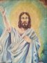 Стара маслена картина платно Икона ХРИСТОС- УНИКАТ -ГОЛЯМА, снимка 16