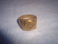 СТАР МАСИВЕН БРОНЗОВ ПОЗЛАТЕН АРТ ДЕКО РЕТРО ПРЪСТЕН с ПЕЧАТИ 18К и 750 - За КОЛЕКЦИЯ 7321, снимка 9
