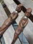 Стари дървени дълги африкански прибори, снимка 1 - Антикварни и старинни предмети - 30894259