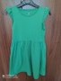  H&M зелена памучна рокля, снимка 1 - Детски рокли и поли - 29687990