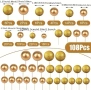 108 броя топчета на тел златист брокат от стиропор за декорация на торта , снимка 2