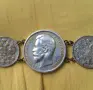 Стара сребърна гривна с монети на цар Николай 2-ри., снимка 1