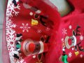 Коледни роклички малки и големи номера червен цвят с еленче и дантела. Памучна материя, еластична. , снимка 3